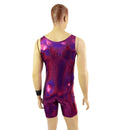 Mens Fuchsia Sparkly Jewel Singlet Romper - Coquetry Clothing