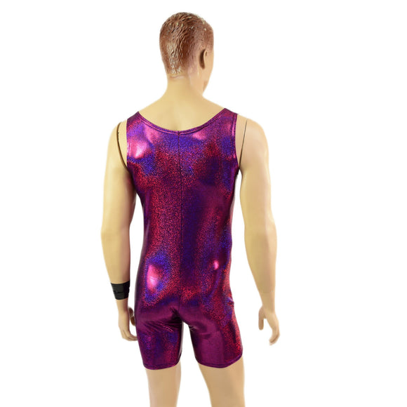 Mens Fuchsia Sparkly Jewel Singlet Romper - Coquetry Clothing