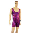 Mens Fuchsia Sparkly Jewel Singlet Romper - Coquetry Clothing
