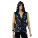 Mens Fully Lined Zipper Front Hooded Vest with Pockets - Coquetry Clothing