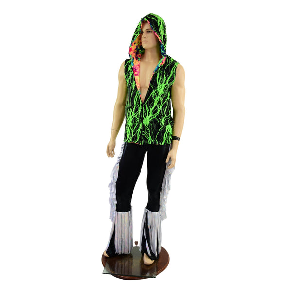 Mens Fully Lined Zipper Front Hooded Vest with Pockets - Coquetry Clothing