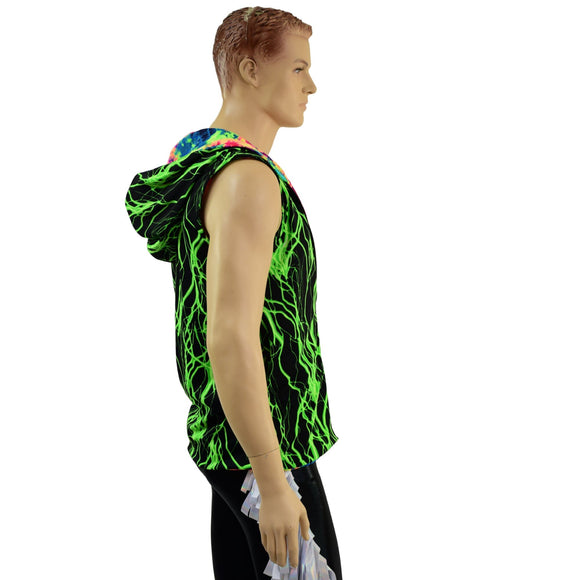 Mens Fully Lined Zipper Front Hooded Vest with Pockets - Coquetry Clothing