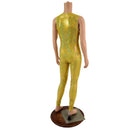 Mens Gold Kaleidoscope Catsuit with Turquoise Kaleidoscope Stars - Coquetry Clothing