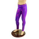 Mens Grape Holographic Midrise Leggings - Coquetry Clothing
