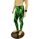 Mens Leggings in Neon Green Lightning - Coquetry Clothing