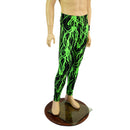 Mens Leggings in Neon Green Lightning - Coquetry Clothing