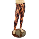 Mens Leggings in Neon Orange Lightning - Coquetry Clothing