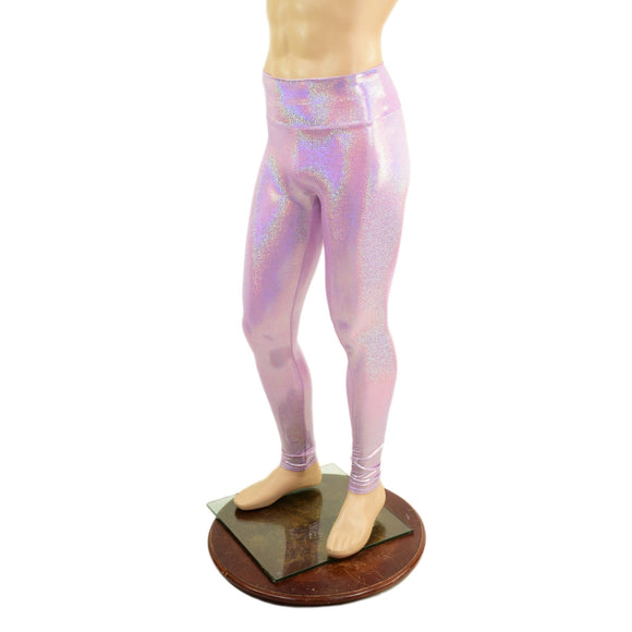 Mens Lilac Holographic Leggings - Coquetry Clothing