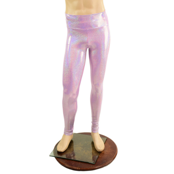 Mens Lilac Holographic Leggings - Coquetry Clothing