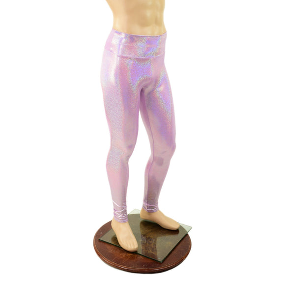 Mens Lilac Holographic Leggings - Coquetry Clothing