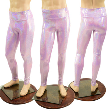 Mens Lilac Holographic Leggings - Coquetry Clothing