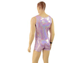Mens Lilac Holographic Singlet Romper - Coquetry Clothing
