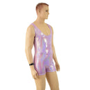 Mens Lilac Holographic Singlet Romper - Coquetry Clothing