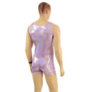 Mens Lilac Holographic Singlet Romper - Coquetry Clothing