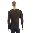 Mens Long Sleeve Black Mesh Shirt with Underarm Cutouts - Coquetry Clothing