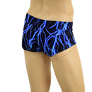 Mens Lowrise Aruba Shorts in Neon Blue Lightning - Coquetry Clothing