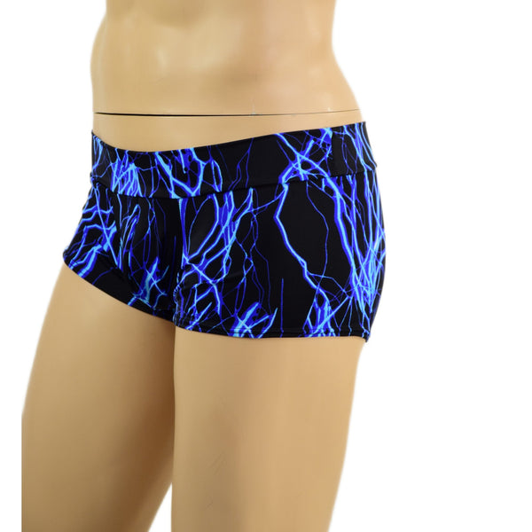 Mens Lowrise Aruba Shorts in Neon Blue Lightning - 2