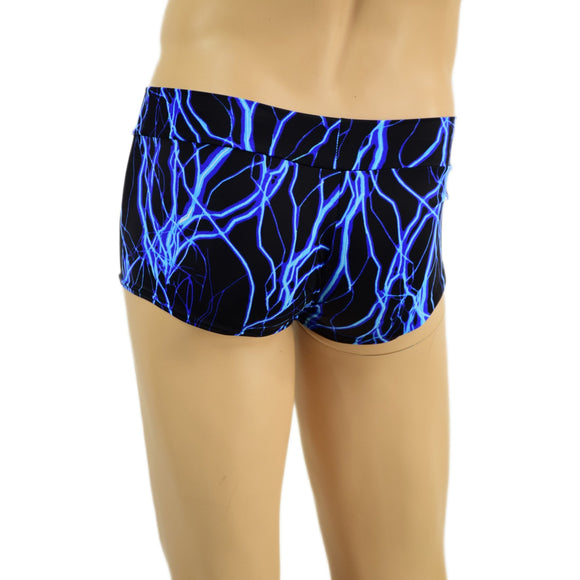 Mens Lowrise Aruba Shorts in Neon Blue Lightning - Coquetry Clothing