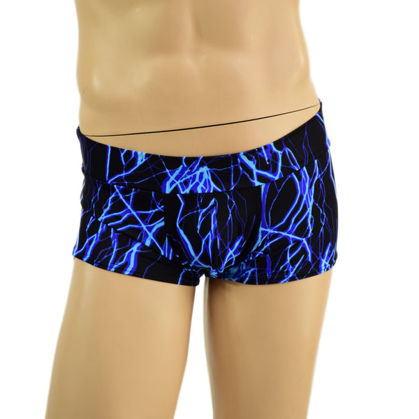 Mens Lowrise Aruba Shorts in Neon Blue Lightning - 6