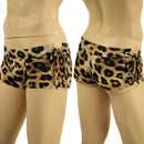 Mens Lowrise Laceup Aruba Shorts in Leopard Print - Coquetry Clothing