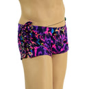 Mens Lowrise Laceup Aruba Shorts in Rainbow Leopard Print - Coquetry Clothing