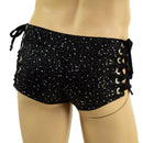 Mens Lowrise Laceup Aruba Shorts in Star Noir - Coquetry Clothing