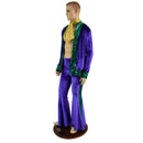 Mens Mardi Gras Side Panel Solar Flares and Not - A - Cardigan Set with Ascot - Coquetry Clothing