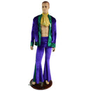 Mens Mardi Gras Side Panel Solar Flares and Not - A - Cardigan Set with Ascot - Coquetry Clothing