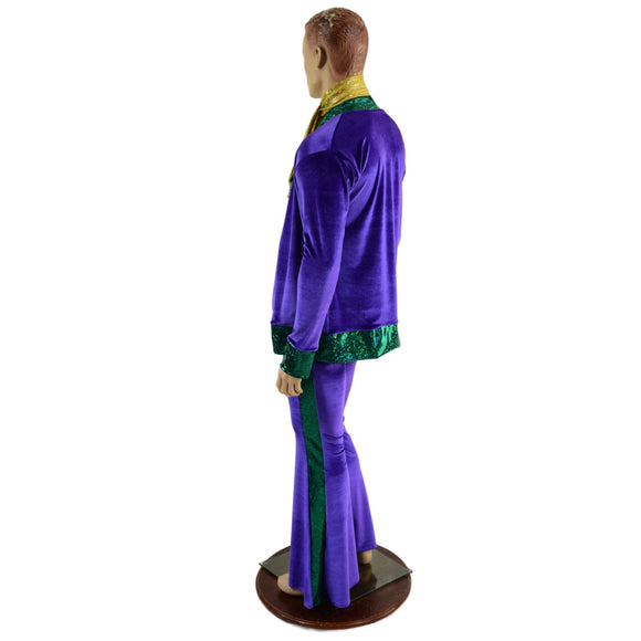 Mens Mardi Gras Side Panel Solar Flares and Not - A - Cardigan Set with Ascot - Coquetry Clothing