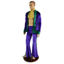 Mens Mardi Gras Side Panel Solar Flares and Not - A - Cardigan Set with Ascot - Coquetry Clothing
