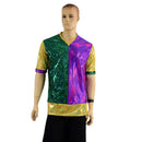 Mens Mardi Gras V Neck Shirt - Coquetry Clothing