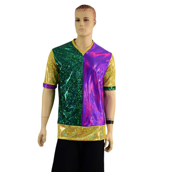 Mens Mardi Gras V Neck Shirt - Coquetry Clothing