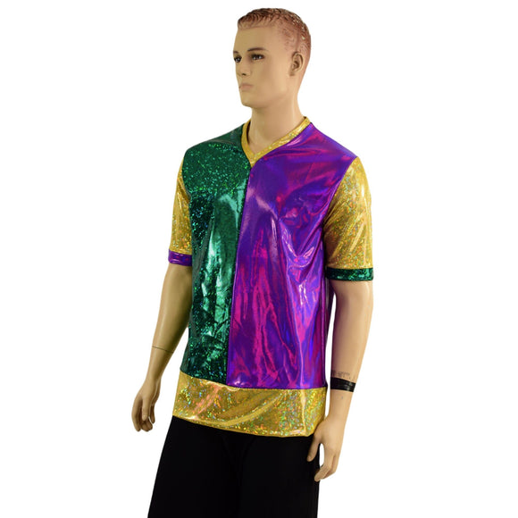 Mens Mardi Gras V Neck Shirt - Coquetry Clothing