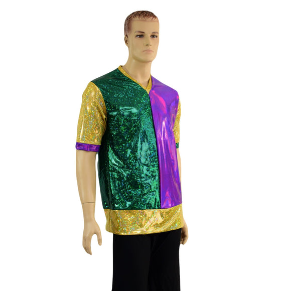 Mens Mardi Gras V Neck Shirt - Coquetry Clothing