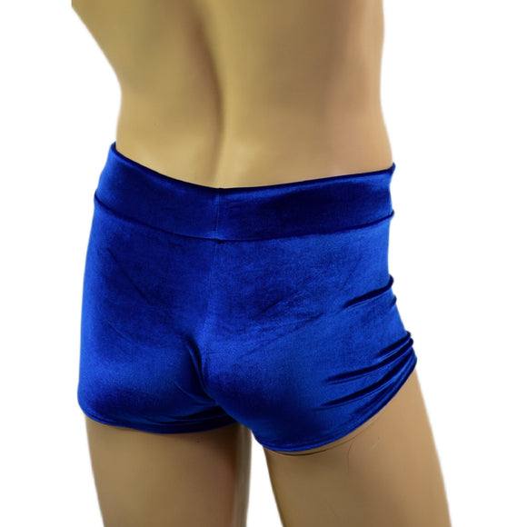 Mens Midrise Aruba Shorts in Sapphire Blue Velvet - Coquetry Clothing