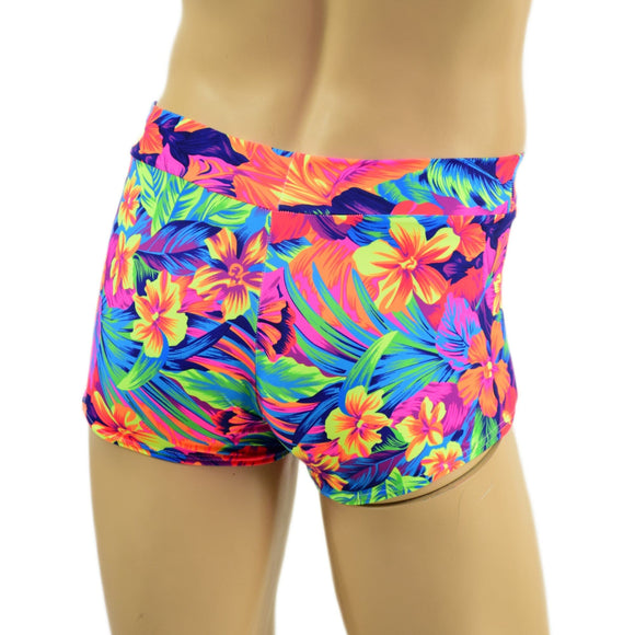 Mens Midrise Aruba Shorts in Tahitian Floral - Coquetry Clothing