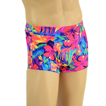 Mens Midrise Aruba Shorts in Tahitian Floral - Coquetry Clothing