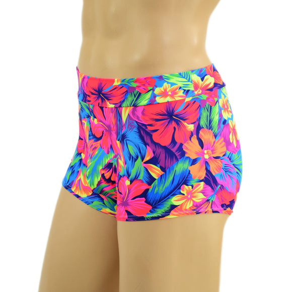 Mens Midrise Aruba Shorts in Tahitian Floral - Coquetry Clothing