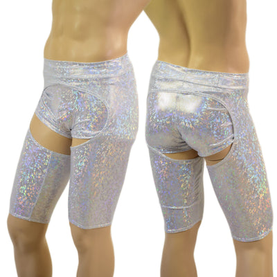 Mens Midrise Sahara Shorts Chaps in White Kaleidoscope - Coquetry Clothing