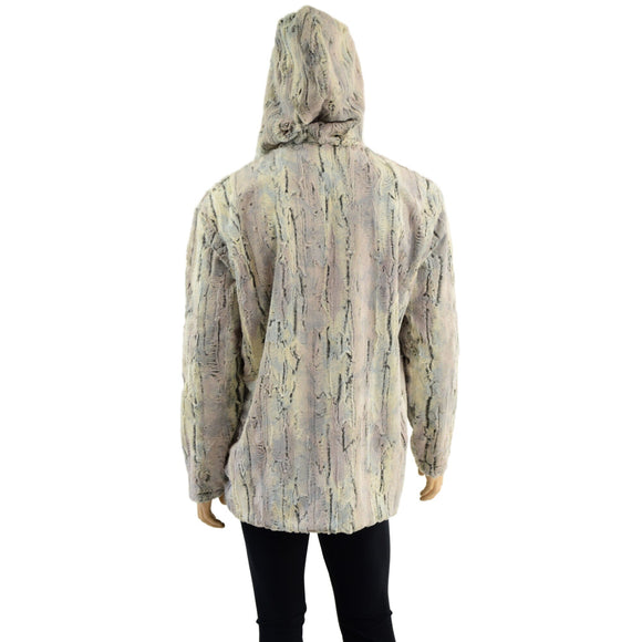 Mens Minky Faux Fur Hooded Jacket - Coquetry Clothing