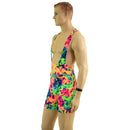 Mens Muscle Cut Y Back Singlet in Acid Splash - Coquetry Clothing
