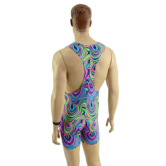 Mens Muscle Cut Y Back Singlet in Glow Worm - Coquetry Clothing