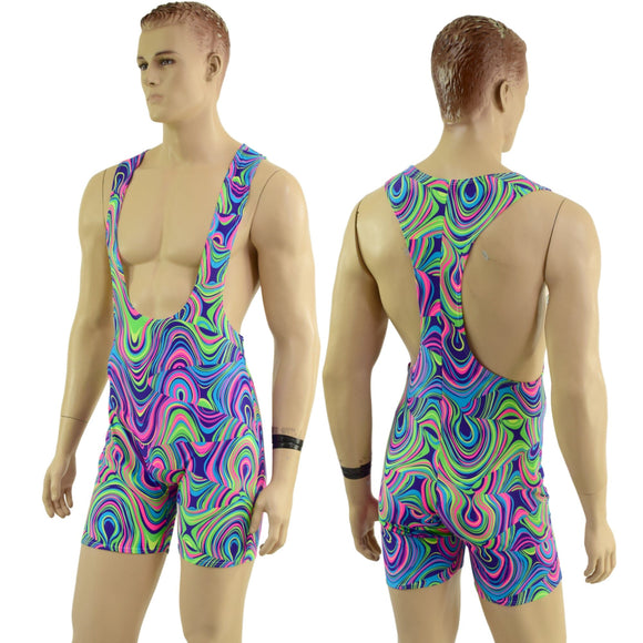 Mens Muscle Cut Y Back Singlet in Glow Worm - Coquetry Clothing