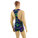 Mens Muscle Cut Y Back Singlet in Neon Melt - 5