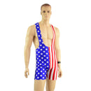 Mens Muscle Cut Y Back Singlet in Stars and Stripes - Coquetry Clothing
