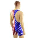Mens Muscle Cut Y Back Singlet in Stars and Stripes - Coquetry Clothing