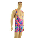 Mens Muscle Cut Y Back Singlet in Tahitian Floral - Coquetry Clothing