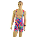 Mens Muscle Cut Y Back Singlet in Tahitian Floral - Coquetry Clothing