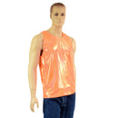 Mens Neon Orange Sparkly Jewel Muscle Tank - Coquetry Clothing