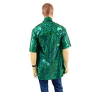 Mens Open Front Nomad Shirt in Green Kaleidoscope - Coquetry Clothing